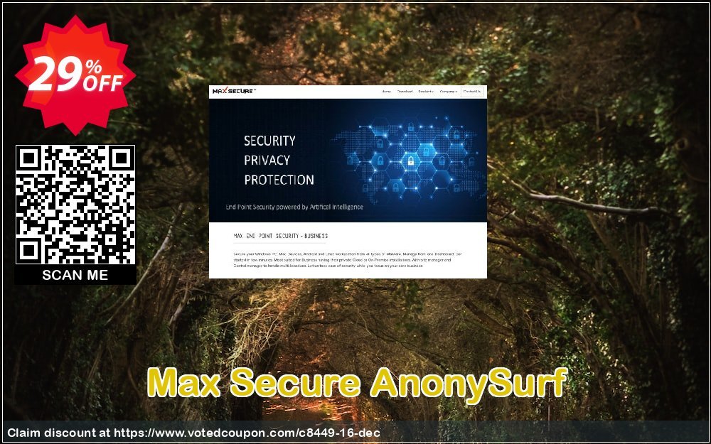 Max Secure AnonySurf Coupon, discount 25% Max Secure Software (8449). Promotion: 25% Max Secure Software (8449) maxpcsecure.com