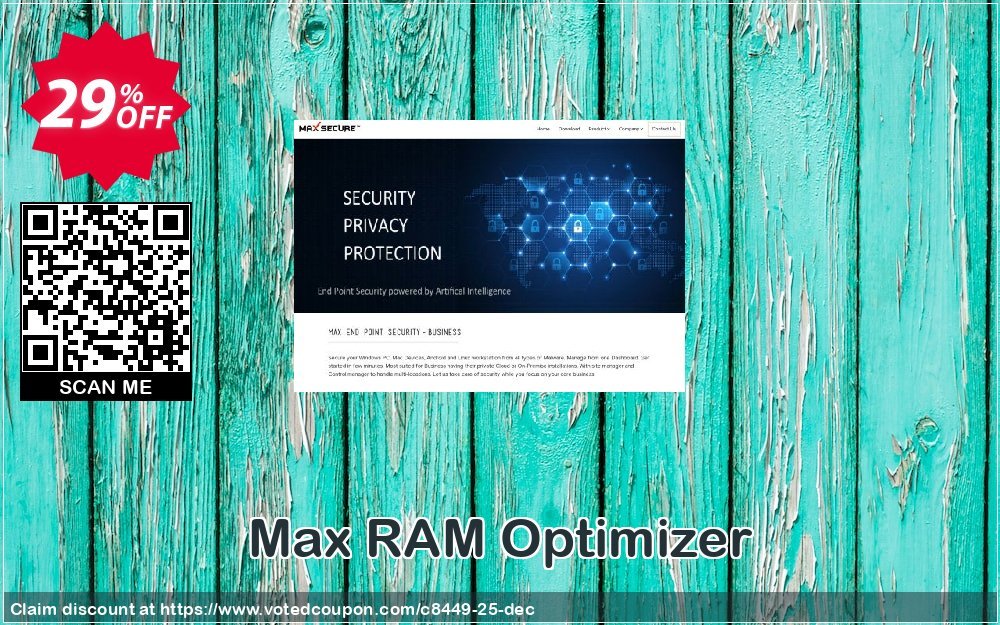 Max RAM Optimizer Coupon, discount 25% Max Secure Software (8449). Promotion: 25% Max Secure Software (8449) maxpcsecure.com
