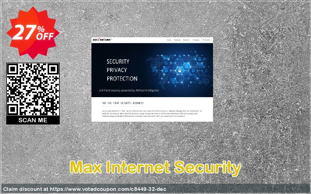 Max Internet Security Coupon, discount 25% Max Secure Software (8449). Promotion: 25% Max Secure Software (8449) maxpcsecure.com