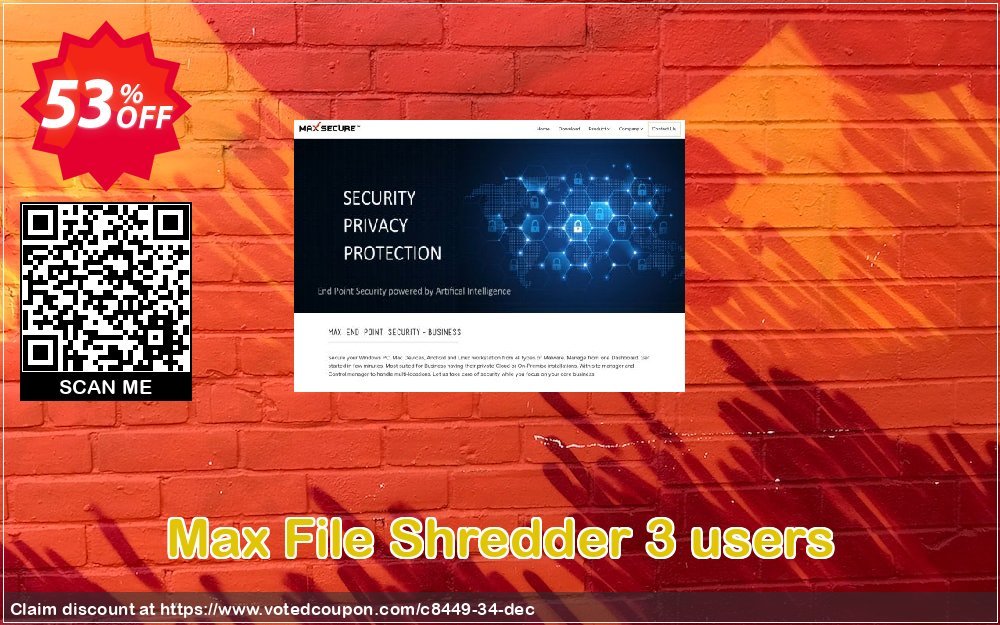 Max File Shredder 3 users Coupon, discount maxIS 3 user offer. Promotion: for regnow