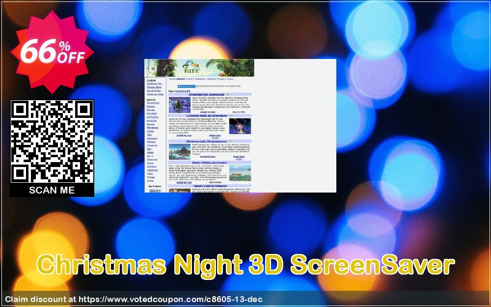 Christmas Night 3D ScreenSaver Coupon, discount 60% discount Cart. Promotion: 