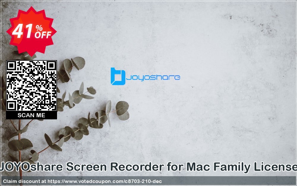 JOYOshare Screen Recorder for MAC Family Plan Coupon Code Apr 2024, 41% OFF - VotedCoupon