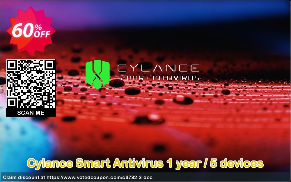 Cylance Smart Antivirus Yearly / 5 devices Coupon, discount 60% OFF Cylance Smart Antivirus 1 year / 5 devices, verified. Promotion: Awful deals code of Cylance Smart Antivirus 1 year / 5 devices, tested & approved