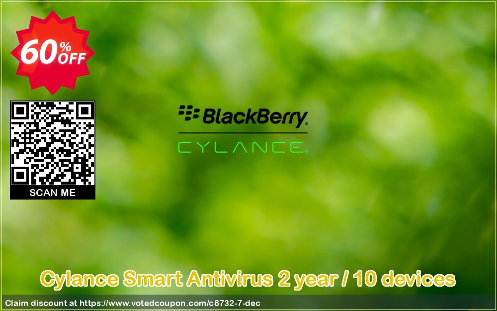 Cylance Smart Antivirus 2 year / 10 devices Coupon Code Oct 2023, 60% OFF - VotedCoupon