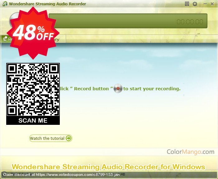 Wondershare Streaming Audio Recorder for WINDOWS voted-on promotion codes