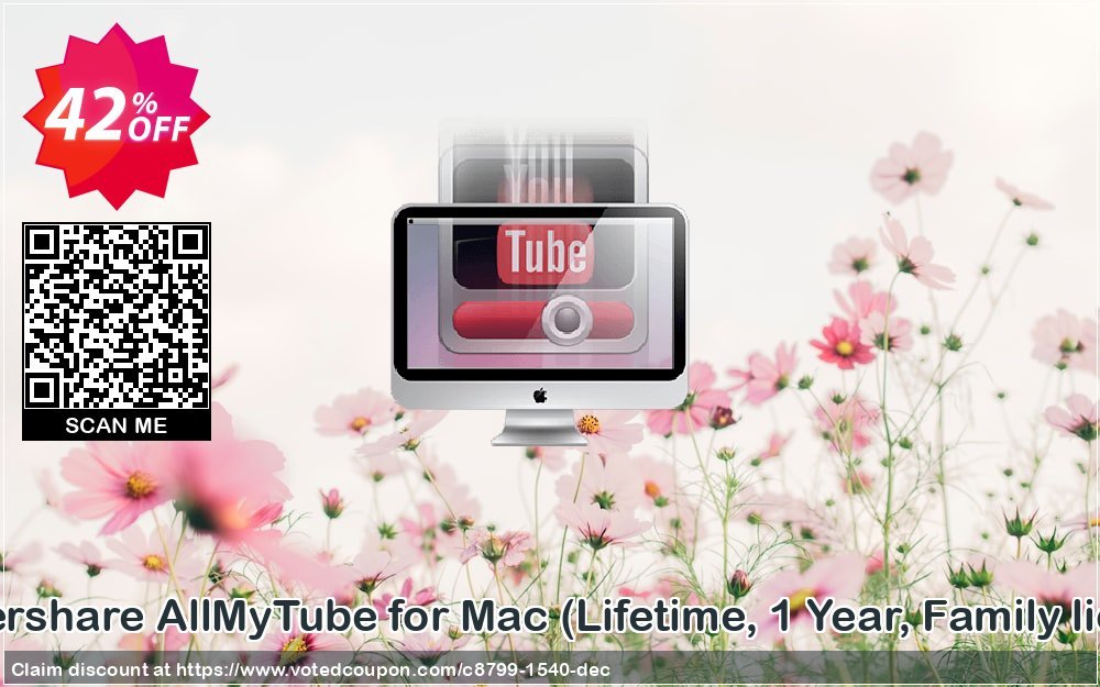 Wondershare AllMyTube for MAC, Lifetime, Yearly, Family Plan  Coupon, discount 42% OFF Wondershare AllMyTube for Mac (Lifetime, 1 Year, Family license), verified. Promotion: Wondrous discounts code of Wondershare AllMyTube for Mac (Lifetime, 1 Year, Family license), tested & approved