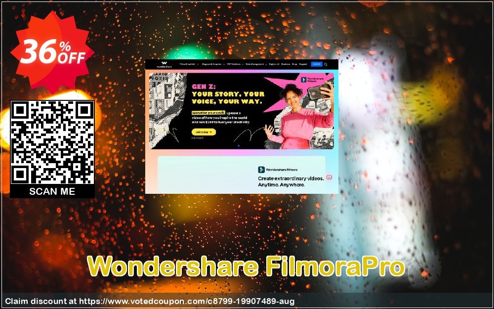 Wondershare FilmoraPro Coupon, discount Wondershare FilmoraPro (Lifetime+1 year) Amazing sales code 2023. Promotion: Amazing sales code of Wondershare FilmoraPro (Lifetime+1 year) 2023