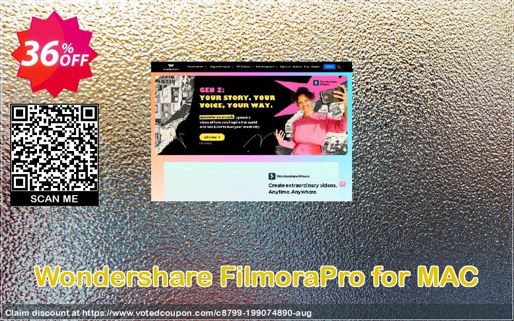 Wondershare FilmoraPro for MAC Coupon, discount 33% OFF Wondershare FilmoraPro for MAC (Lifetime+1 year), verified. Promotion: Wondrous discounts code of Wondershare FilmoraPro for MAC (Lifetime+1 year), tested & approved