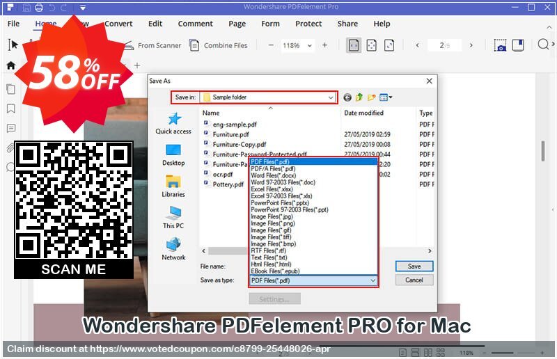 Wondershare PDFelement PRO for MAC Coupon Code Apr 2024, 58% OFF - VotedCoupon