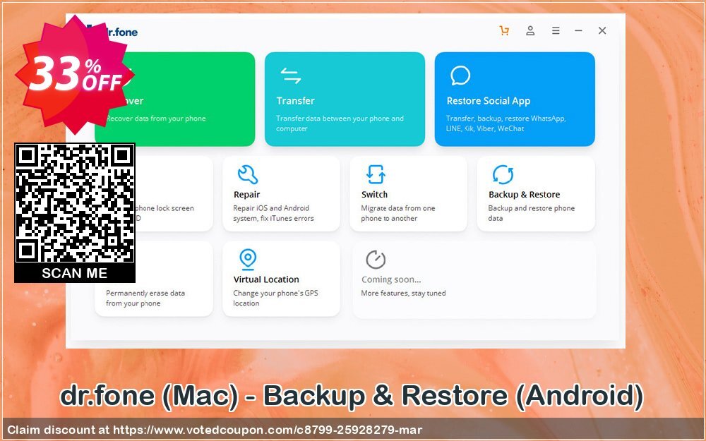 dr.fone, MAC - Backup & Restore, Android  Coupon Code Jun 2024, 33% OFF - VotedCoupon