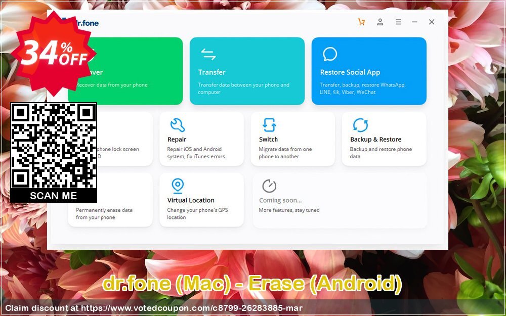 dr.fone, MAC - Erase, Android  Coupon Code Jun 2024, 34% OFF - VotedCoupon