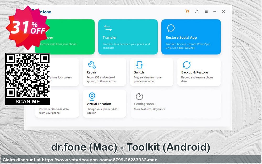 dr.fone, MAC - Toolkit, Android  Coupon Code May 2024, 31% OFF - VotedCoupon