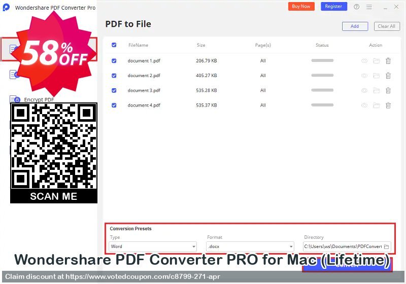 Wondershare PDF Converter PRO for MAC, Lifetime  Coupon, discount Back to School-30% OFF PDF editing tool. Promotion: 