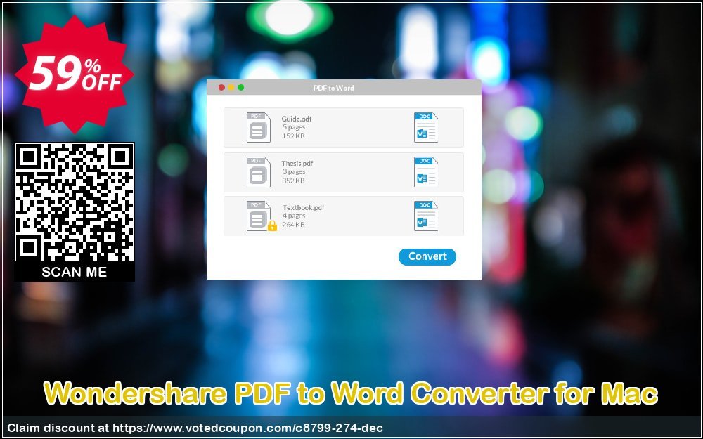 Wondershare PDF to Word Converter for MAC