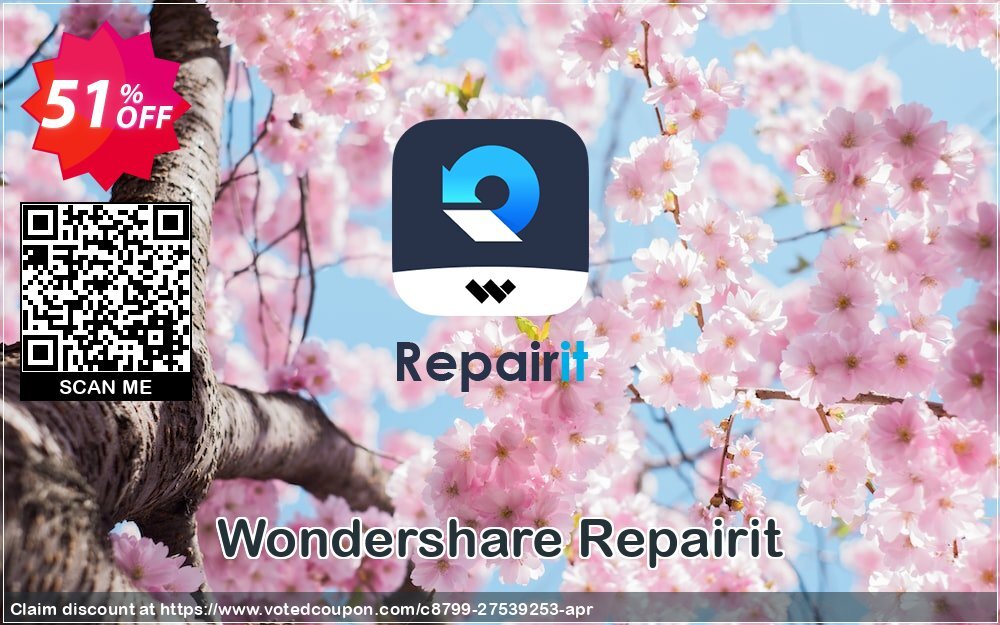 Wondershare Repairit Coupon, discount Halloween Sale | Get Up to 20% OFF. Promotion: Formidable discount code of Recoverit Video Repair (Win) 2024