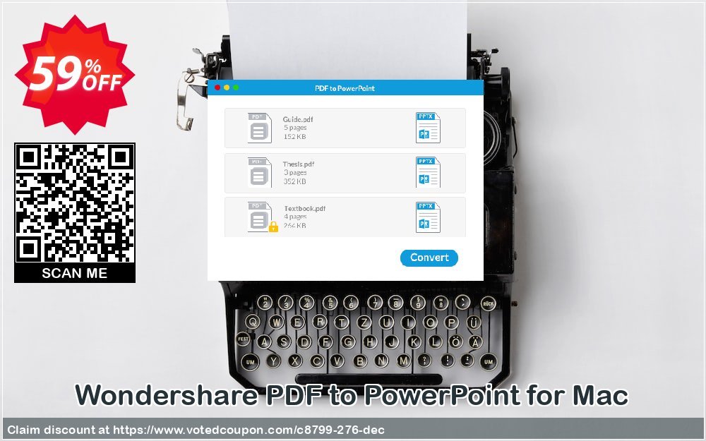 Wondershare PDF to PowerPoint for MAC Coupon Code Mar 2024, 59% OFF - VotedCoupon