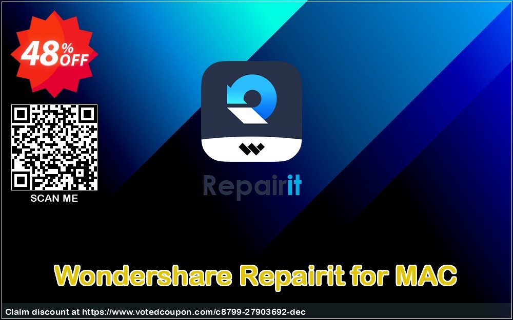 Get 48% OFF Wondershare Repairit for MAC Coupon