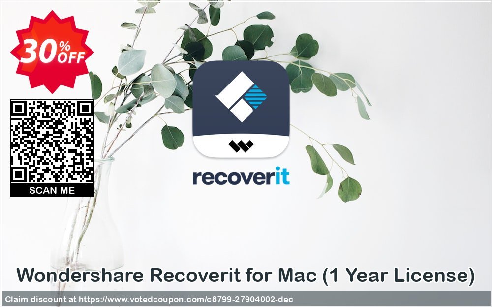 Get 30% OFF Wondershare Recoverit for MAC, Yearly Plan Coupon