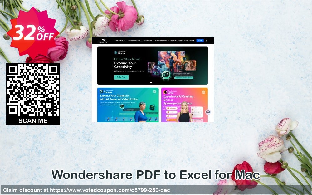 Wondershare PDF to Excel for MAC Coupon Code Feb 2024, 32% OFF - VotedCoupon