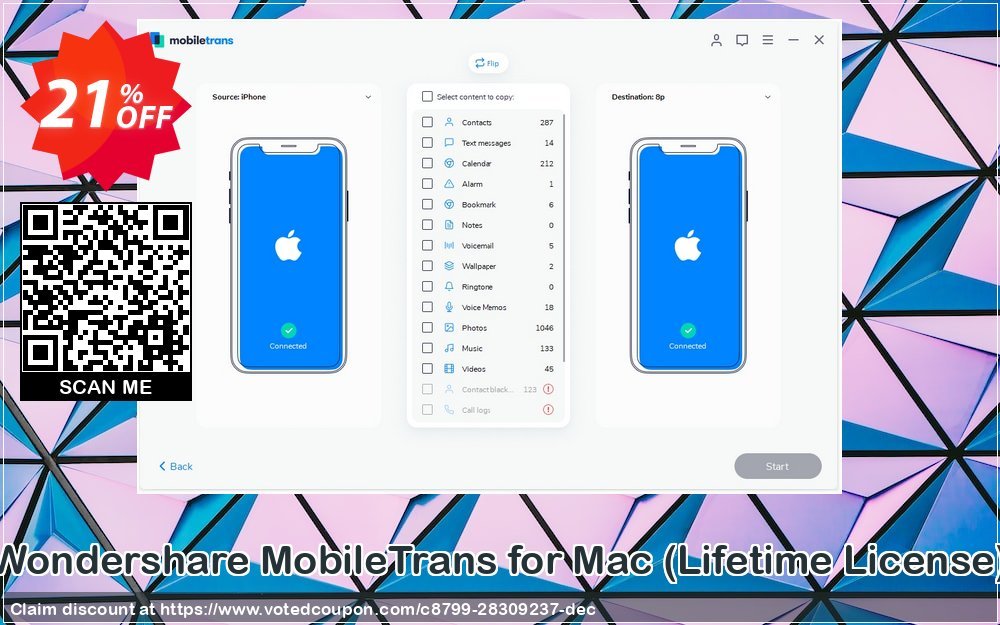 Wondershare MobileTrans for MAC, Lifetime Plan  Coupon, discount Back to School 2023. Promotion: Marvelous promotions code of MobileTrans for Mac (Lifetime License) 2023