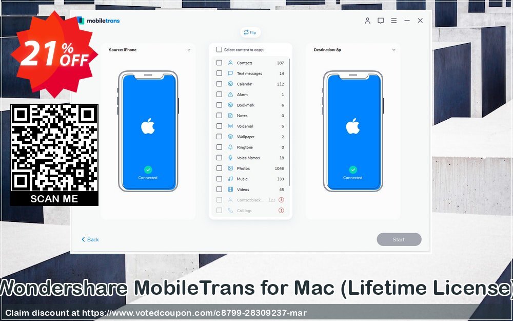 Wondershare MobileTrans for MAC, Lifetime Plan 