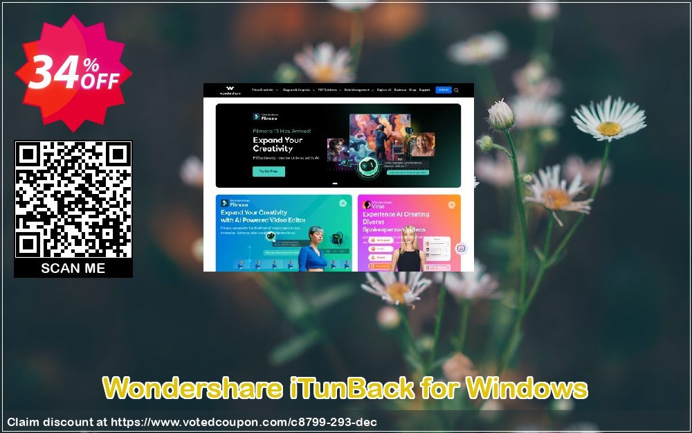 Wondershare iTunBack for WINDOWS Coupon, discount 30% Wondershare Software (8799). Promotion: 