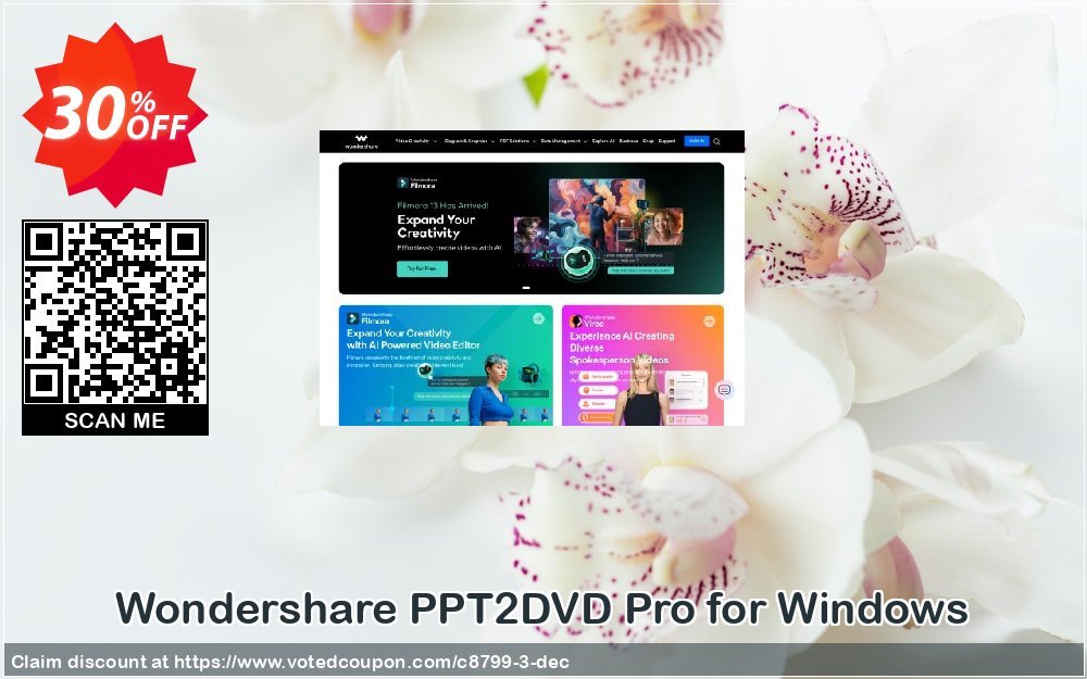 Wondershare PPT2DVD Pro for WINDOWS Coupon, discount 30% Wondershare Software (8799). Promotion: 