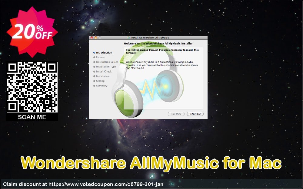 Wondershare AllMyMusic for MAC Coupon, discount Back to School 2024. Promotion: 
