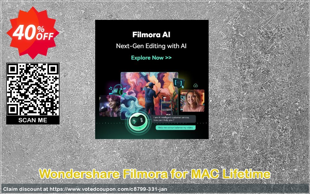 Wondershare Filmora for MAC Lifetime Coupon, discount 40% OFF Wondershare Filmora for MAC Lifetime, verified. Promotion: Wondrous discounts code of Wondershare Filmora for MAC Lifetime, tested & approved