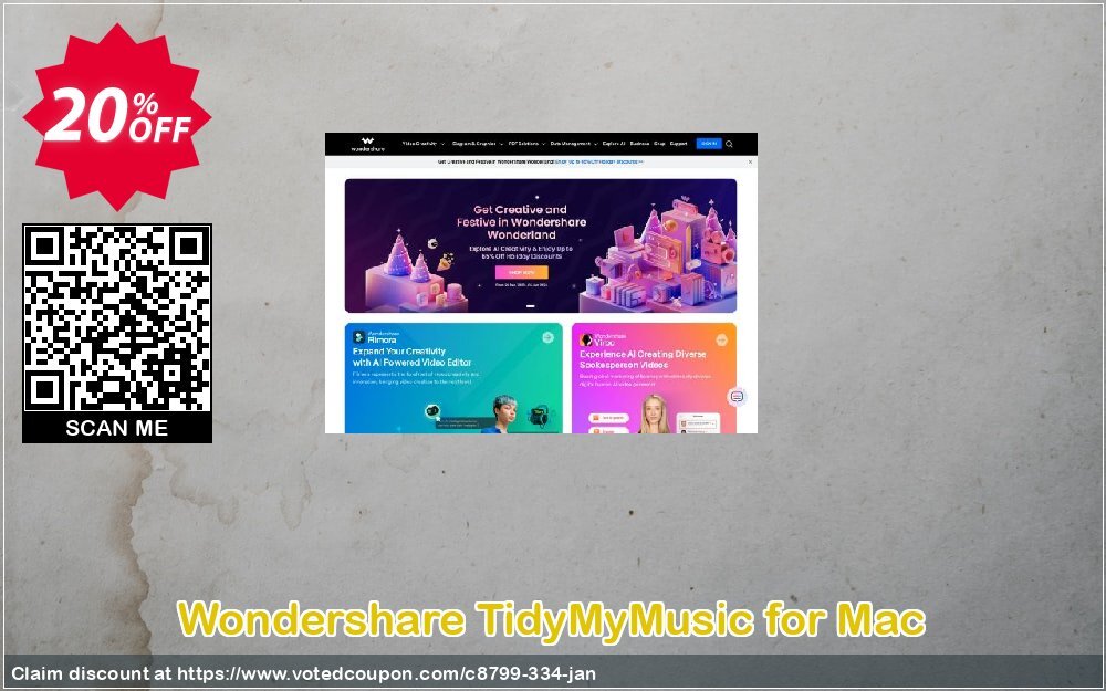 Wondershare TidyMyMusic for MAC Coupon, discount Back to School 2024. Promotion: 