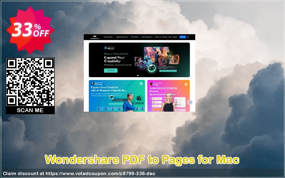 Wondershare PDF to Pages for MAC Coupon, discount 30% Wondershare Software (8799). Promotion: 