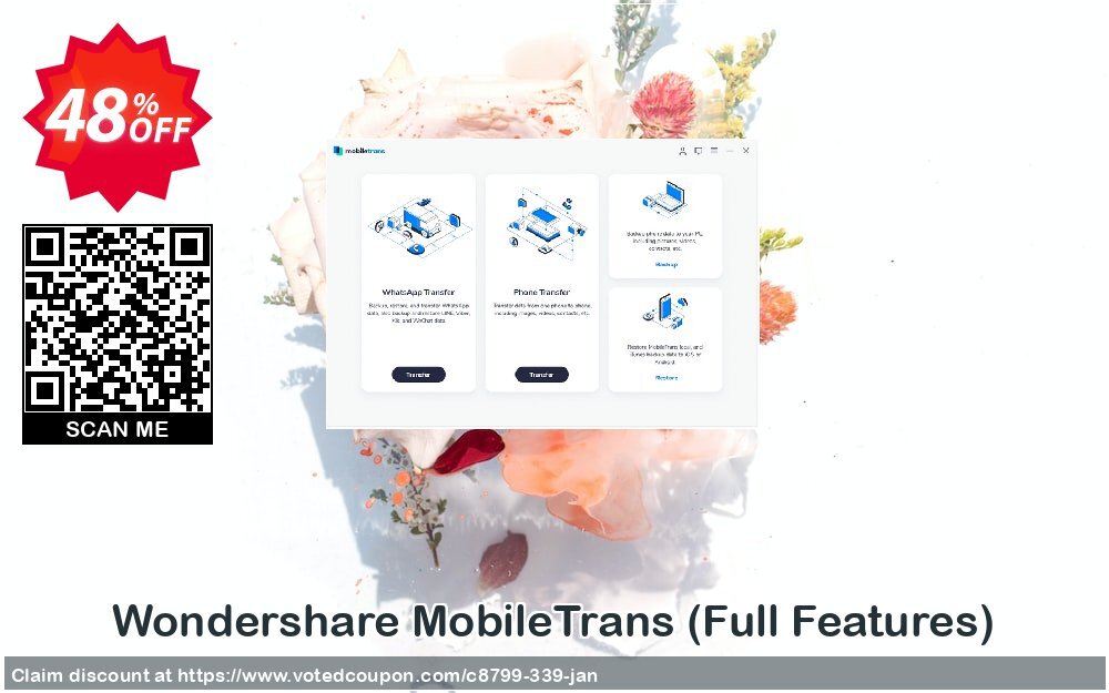 Wondershare MobileTrans, Full Features  Coupon Code Feb 2024, 48% OFF - VotedCoupon
