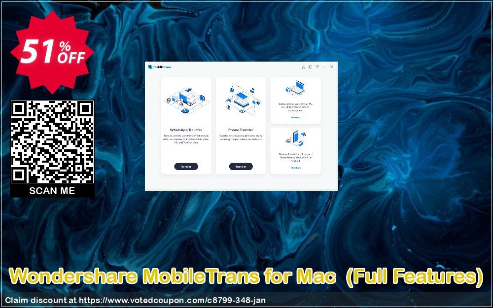 Wondershare MobileTrans for MAC , Full Features  Coupon, discount 51% OFF Wondershare MobileTrans for Mac (Special Price), verified. Promotion: Wondrous discounts code of Wondershare MobileTrans for Mac (Special Price), tested & approved