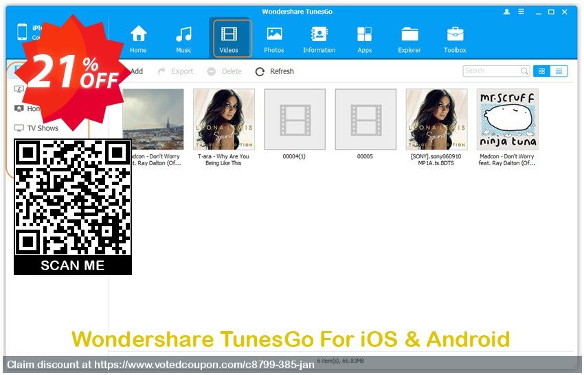 Wondershare TunesGo For iOS & Android voted-on promotion codes