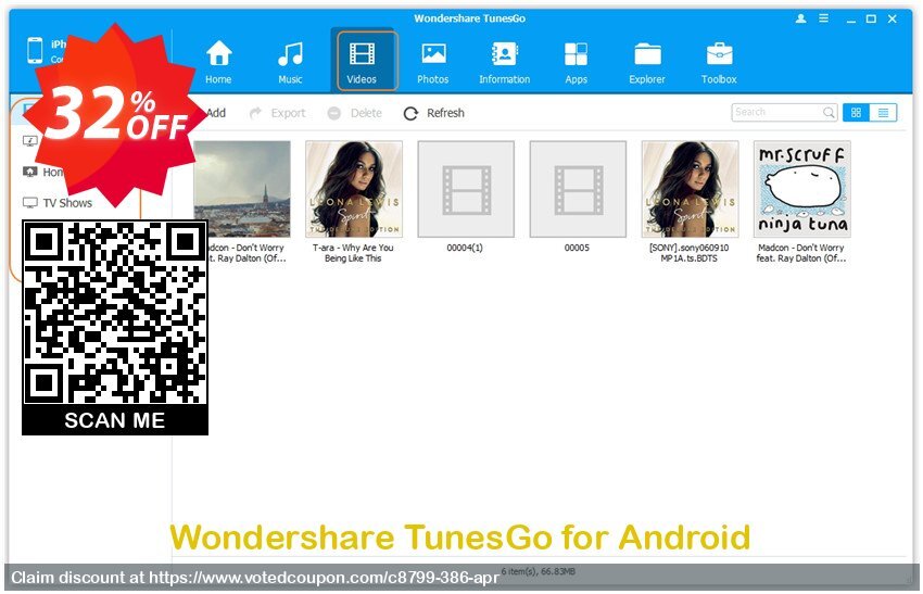 Wondershare TunesGo for Android Coupon Code Jun 2024, 32% OFF - VotedCoupon