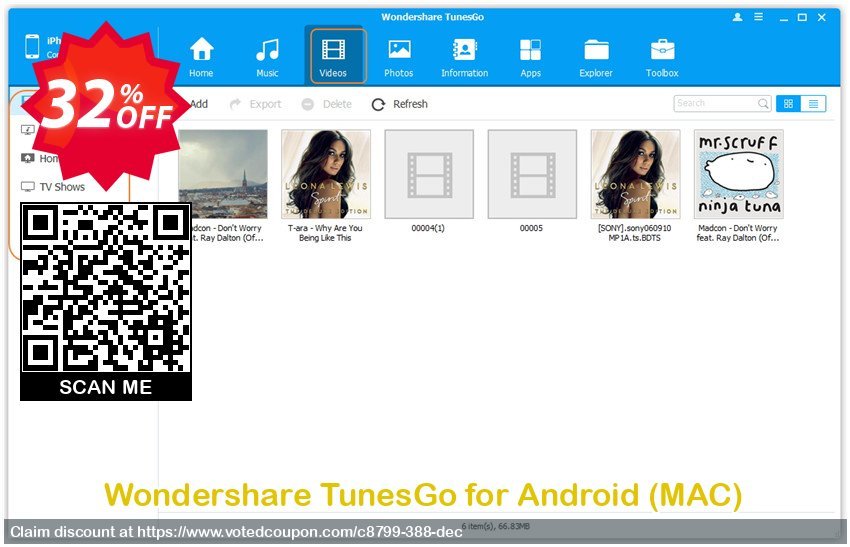 Wondershare TunesGo for Android, MAC 