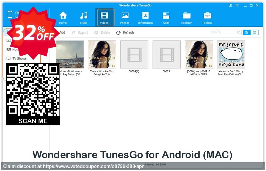 Wondershare TunesGo for Android, MAC  Coupon Code Apr 2024, 32% OFF - VotedCoupon