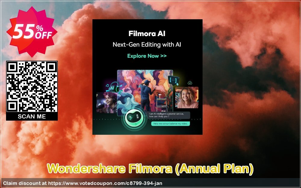 Wondershare Filmora, Annual Plan  Coupon Code Mar 2024, 55% OFF - VotedCoupon