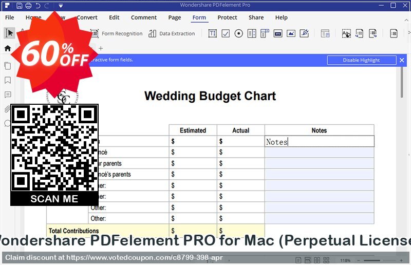 Wondershare PDFelement PRO for MAC, Perpetual Plan  Coupon Code May 2024, 60% OFF - VotedCoupon