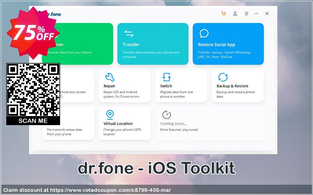 dr.fone - iOS Toolkit Coupon, discount 75% OFF dr.fone - iOS Toolkit, verified. Promotion: Wondrous discounts code of dr.fone - iOS Toolkit, tested & approved