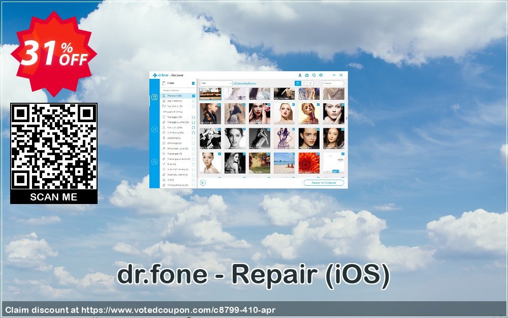 dr.fone - Repair, iOS  Coupon, discount Dr.fone all site promotion-30% off. Promotion: 30% Wondershare Software (8799)