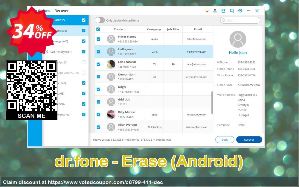 dr.fone - Erase, Android  Coupon, discount Dr.fone all site promotion-30% off. Promotion: 30% Wondershare Software (8799)