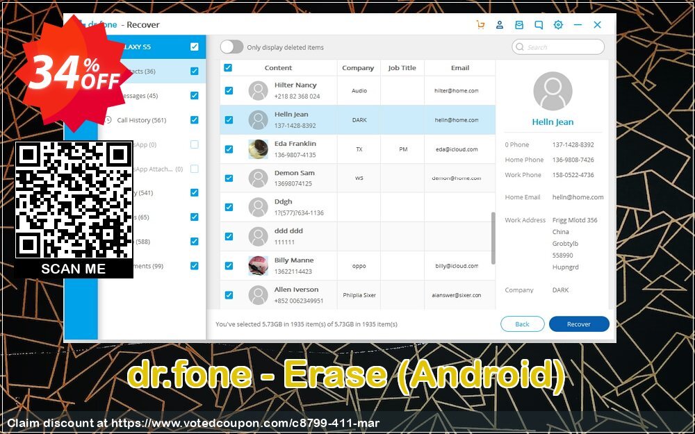 dr.fone - Erase, Android Coupon Code Mar 2025, 34% OFF - VotedCoupon