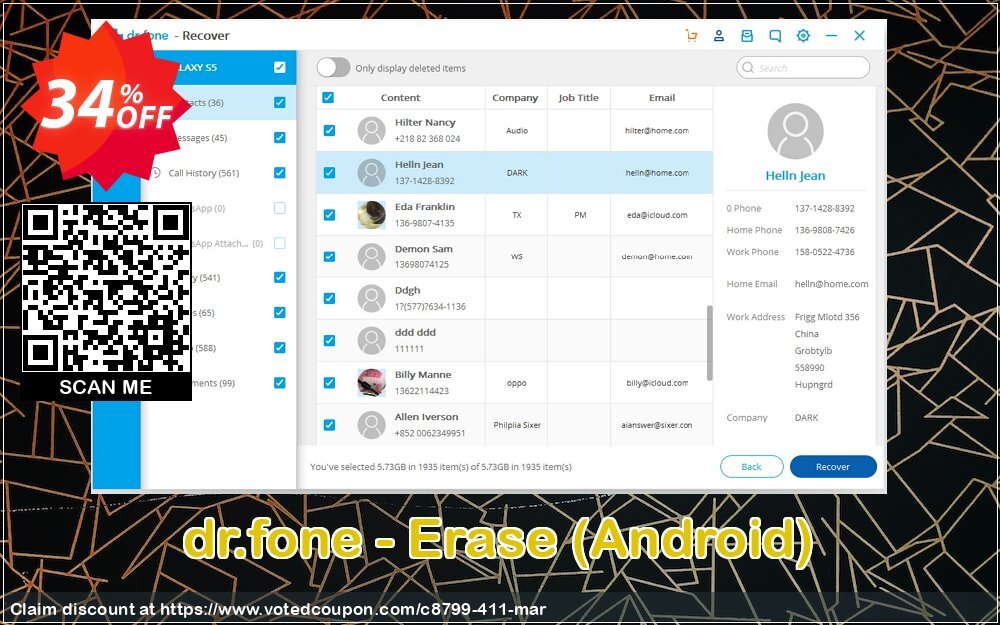 dr.fone - Erase, Android  Coupon Code May 2024, 34% OFF - VotedCoupon