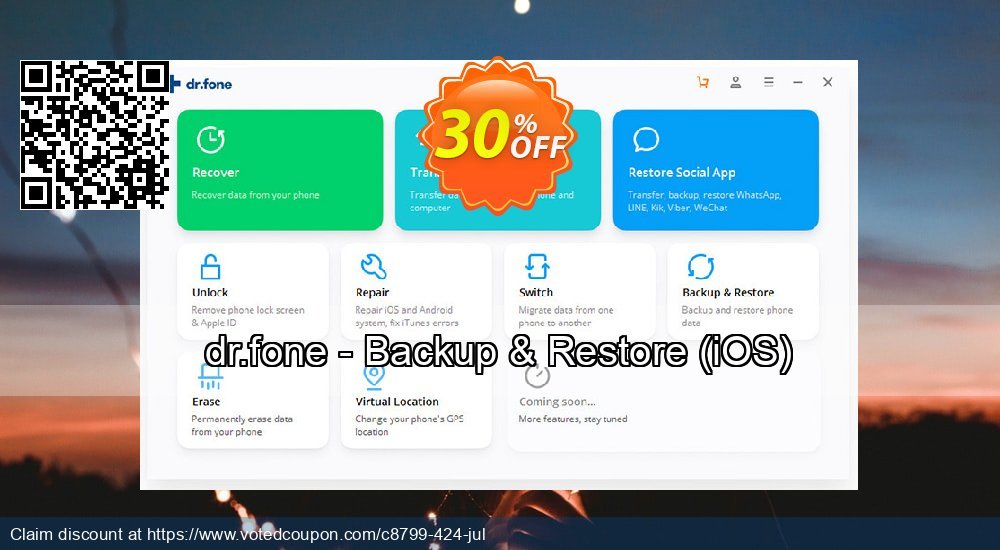Get 33% OFF dr.fone - Backup & Restore, iOS Coupon