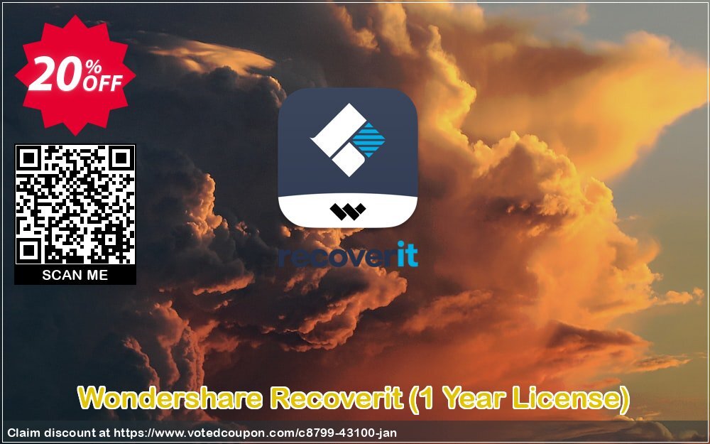 Wondershare Recoverit, Yearly Plan  Coupon, discount 20% OFF Wondershare Recoverit (1 Year License), verified. Promotion: Wondrous discounts code of Wondershare Recoverit (1 Year License), tested & approved