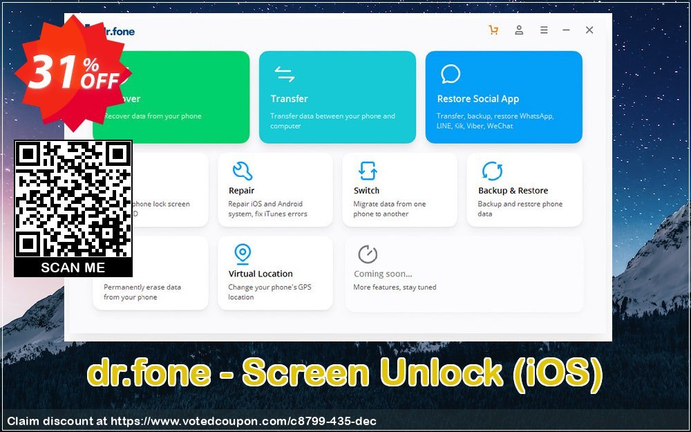 Get 31% OFF dr.fone - Screen Unlock, iOS Coupon