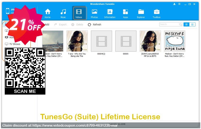 TunesGo, Suite Lifetime Plan Coupon Code May 2024, 21% OFF - VotedCoupon