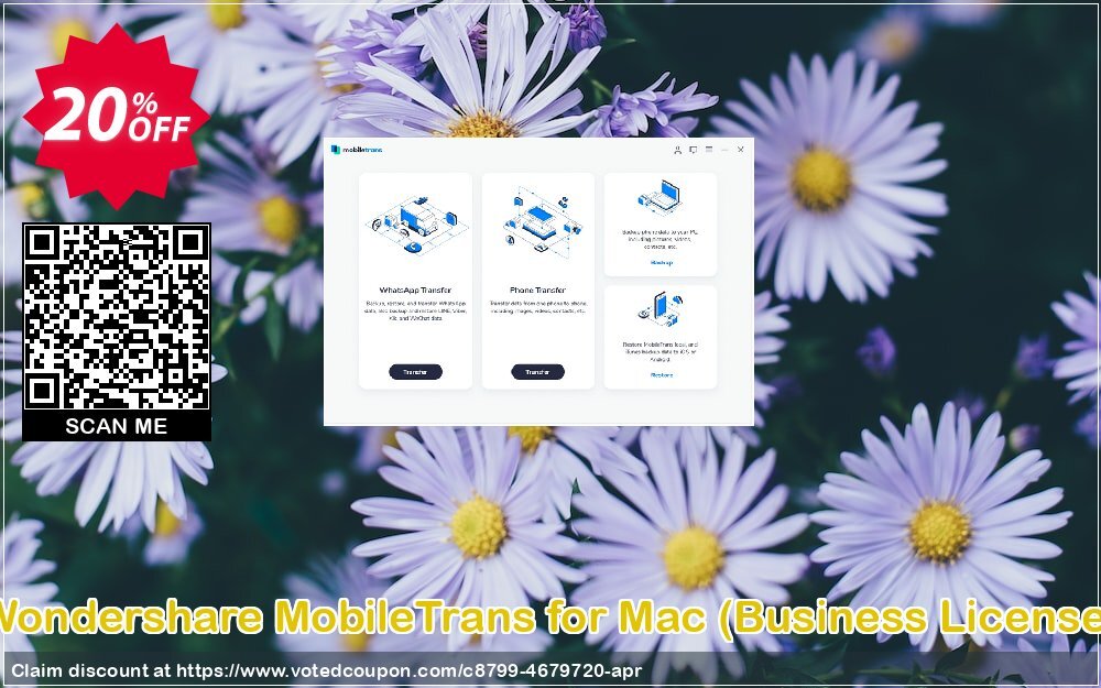 Wondershare MobileTrans for MAC, Business Plan  Coupon, discount Back to School 2024. Promotion: imposing promo code of Wondershare MobileTrans for Mac Business License 2024