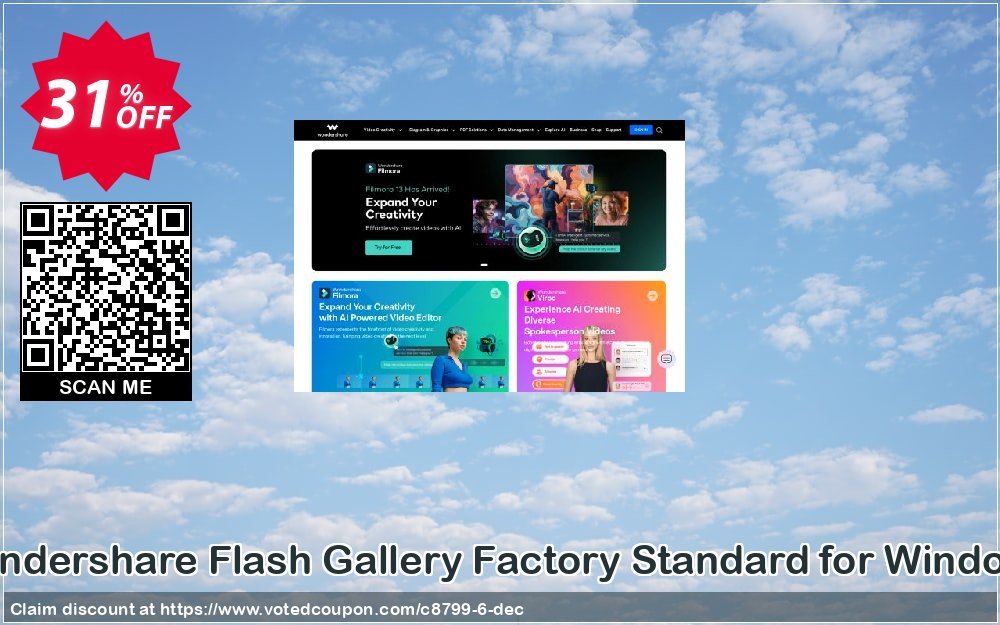 Wondershare Flash Gallery Factory Standard for WINDOWS Coupon, discount 30% Wondershare Software (8799). Promotion: 